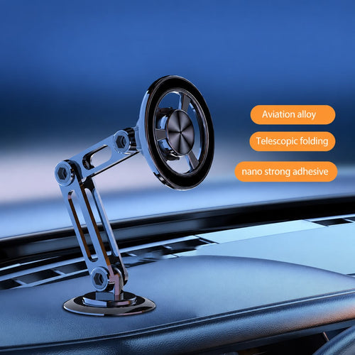 360° Magnetic Car Phone Holder | Foldable Metal Dashboard Mount
