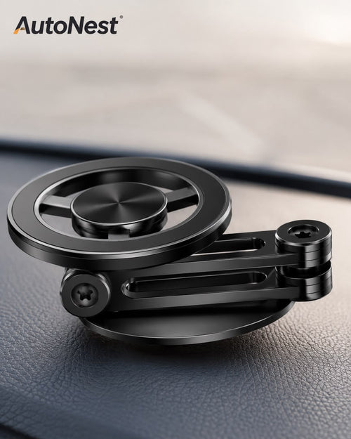 360° Magnetic Car Phone Holder | Foldable Metal Dashboard Mount